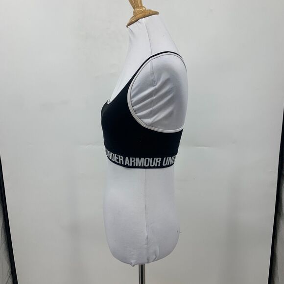 Under Armour Compression Sports Bra Womens M Medium Black Crossback Scoop Neck - Picture 4 of 12